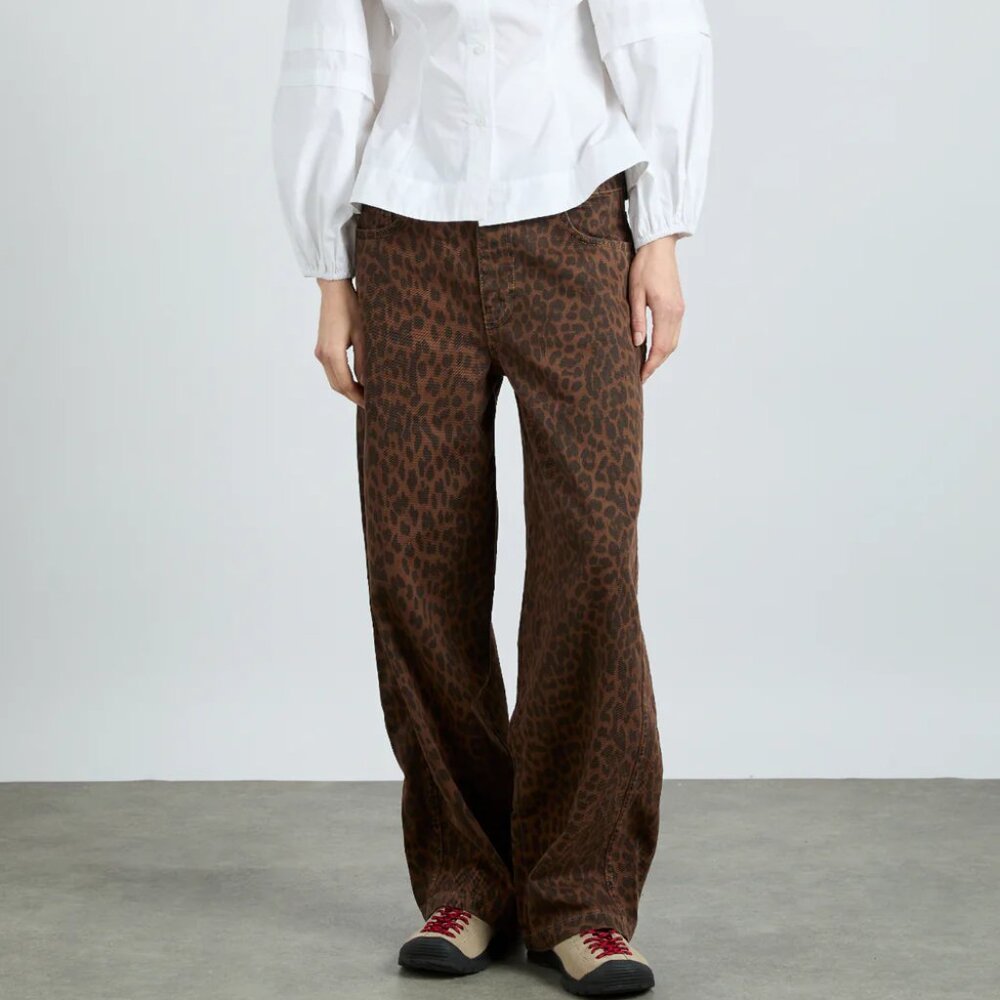 BRAND NEW WITH TAGS Damson Madder - Dion Jeans - Dark Leopard Overdye US 16